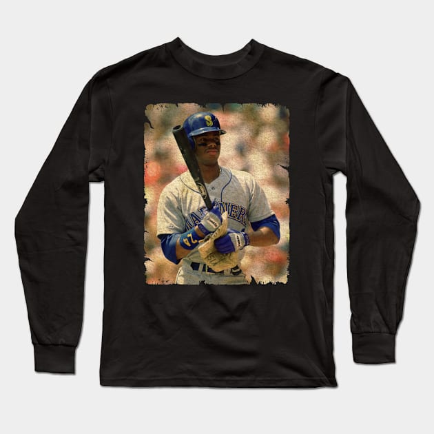 Ken Griffey Jr. in Seattle Mariners Long Sleeve T-Shirt by PESTA PORA